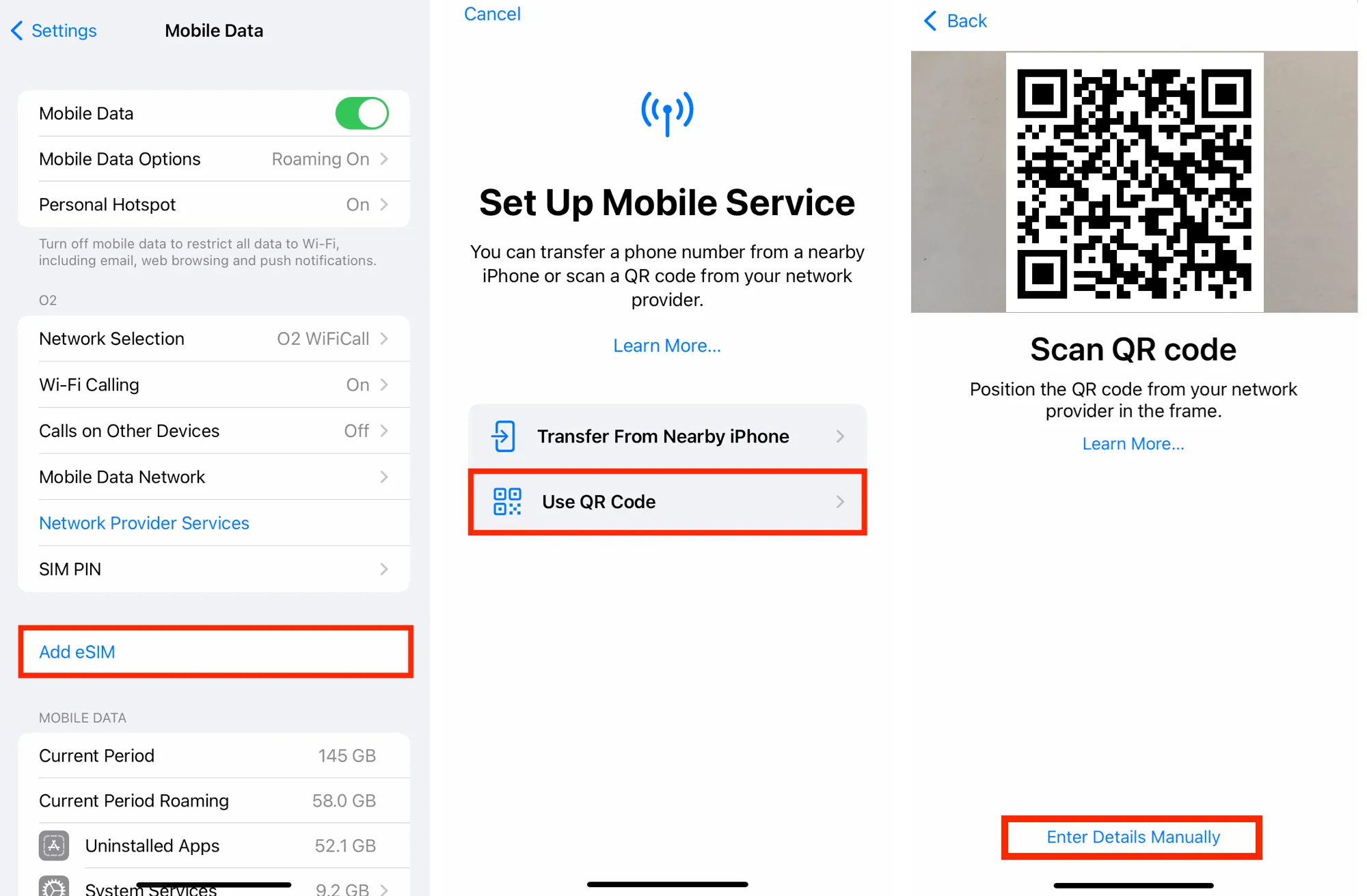 iPhone: eSIM manuell einrichten – Einstellungen